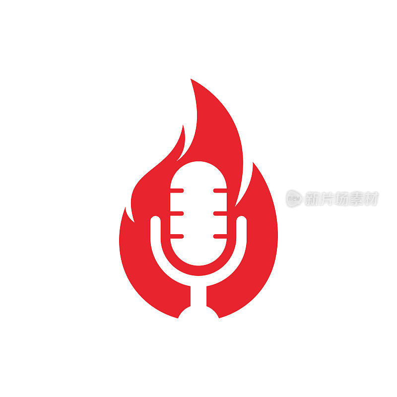 Fire Podcast标志设计模板。